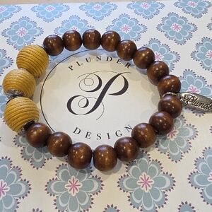 Plunder Brown and Yellow Beaded Bracelet